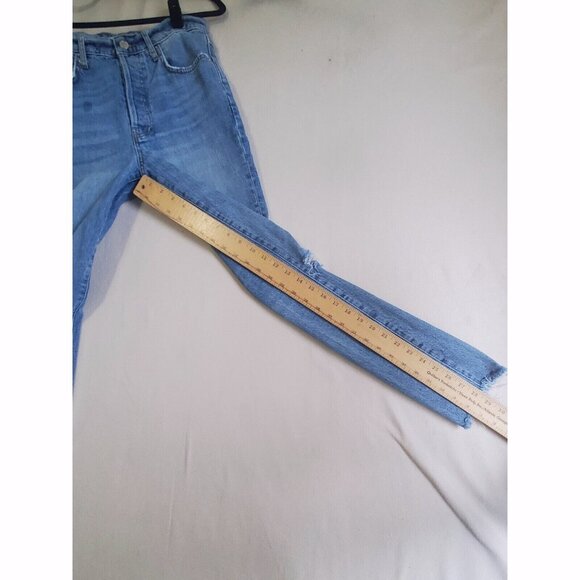 FREE PEOPLE Women’s Stella High Rise Skinny Jeans Size 28 Button Fly Raw Cut Hem - Picture 6 of 11